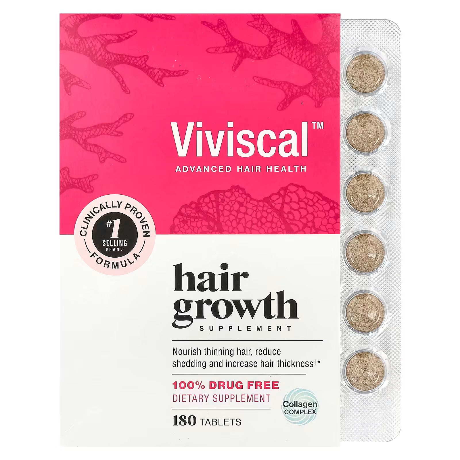 Viviscal, Hair Growth Supplements, 180 Tablets, 3 Month Supply.