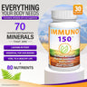 5 BOTTLES IMMUNO 150 THE ULTIMATE MULTI VITAMIN, IMMUNE BOOSTER. 150 CAPSULES