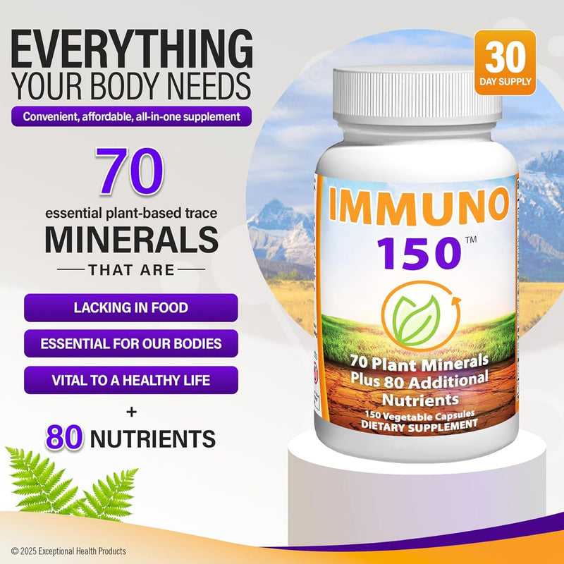2 BOTTLES IMMUNO 150 THE ULTIMATE MULTI VITAMIN, IMMUNE BOOSTER. 150 CAPSULES