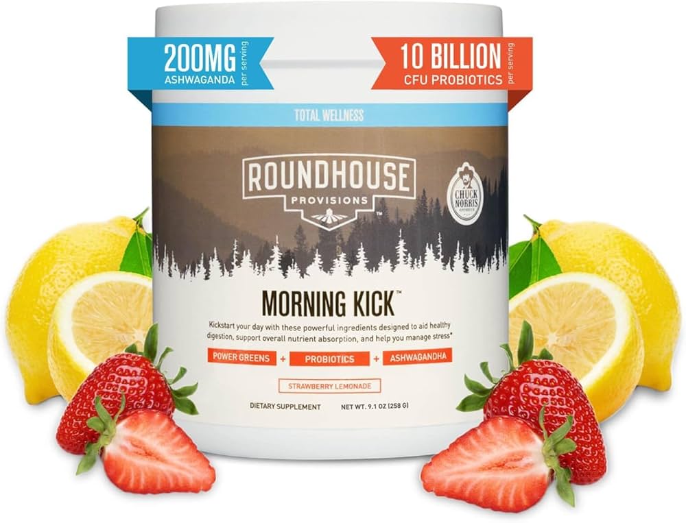 Roundhouse Provisions Morning Kick Strawberry Lemonade 30 Serving 9.1 oz